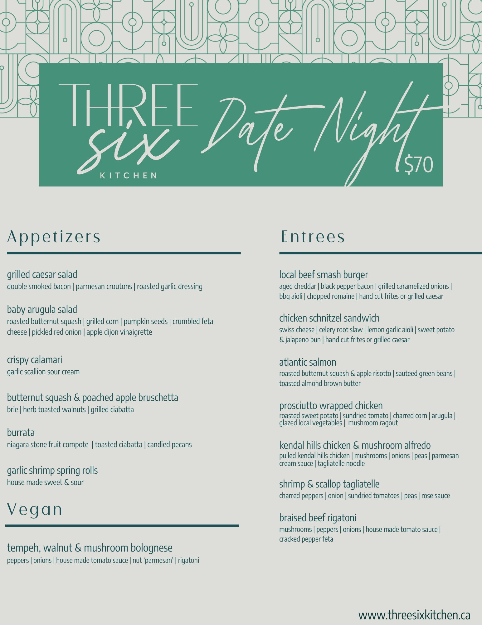 September Date Night Menu